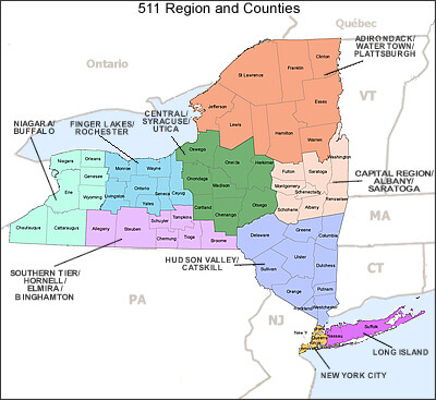 511 Region and Counties Map