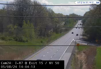 Traffic Cam I-87 at Exit 15 (NY 50, Saratoga Springs) - Southbound