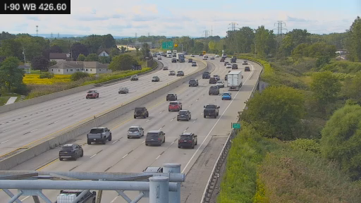 I-90 MP 426.60 WB at Interchange 53 (I-190 Junction) 4th Lane Section