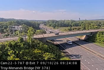 I-787 NB at Exit 7/Troy-Menands Bridge (NY 378)