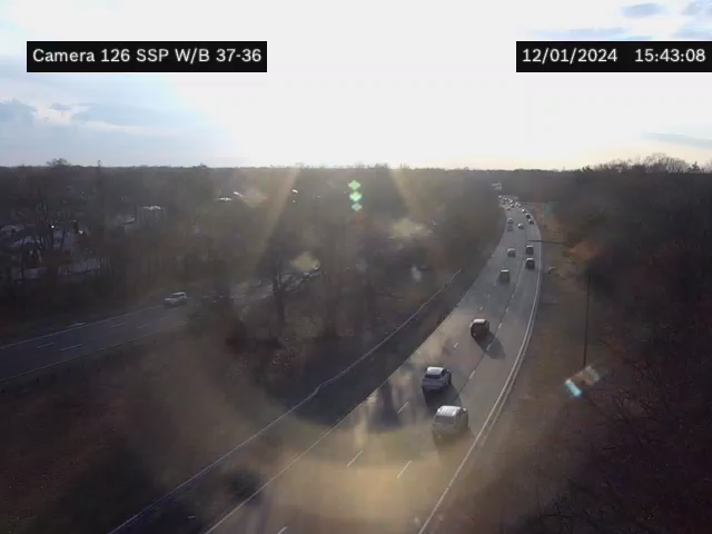 Traffic Cam SSP between Exit 37 (Belmont Ave) and Exit 36 (Straight Path) - Eastbound