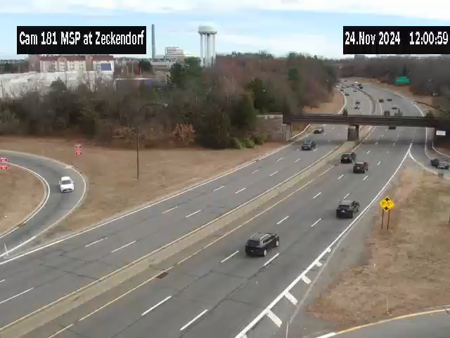 Traffic Cam MSP between Exits M2 and M3 (Zeckendorf Blvd Interchange) - Northbound