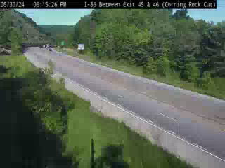 Traffic Cam I-86 at Corning Rock Cut (between Exit 45-46 Westbound) - Westbound